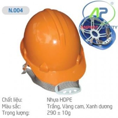 Nón bảo hộ nhựa trắng N.004T